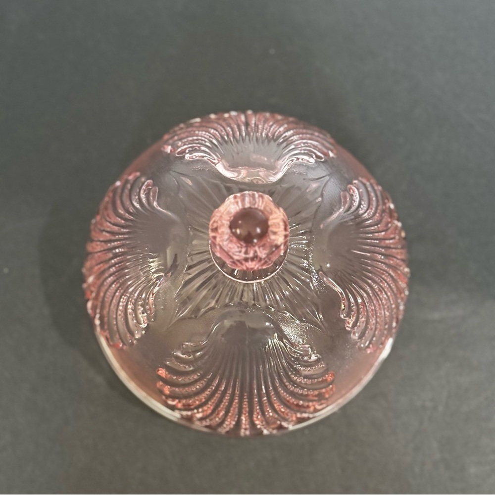 Vintage Dugan Mosser French Opalescent Beaded Shell Dome For Covered Butter Dish - Picture 5 of 9